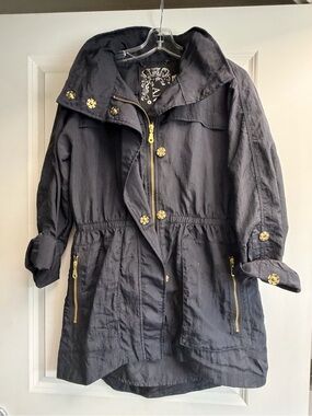 ANORAK Black Utility Jacket with Gold Hardware